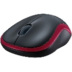Мышь беспроводная Logitech M185, красный, 1000 dpi, радиоканал, USB, кнопки - 3