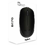 Мышь беспроводная Logitech B170 черный, 1000 dpi, радиоканал, USB, кнопки - 3