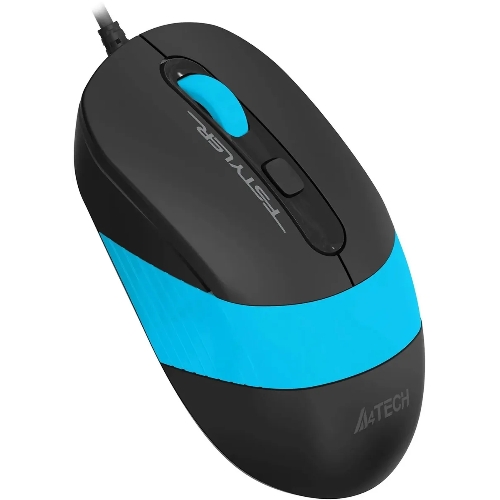 Мышь проводная A4Tech Fstyler FM10S черный/голубой, 1600 dpi, USB, кнопки - 4
