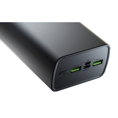 Портативный аккумулятор OLMIO QR-30, 30000mAh, 22.5W, QuickCharge3.0/PowerDelivery, LCD, серый