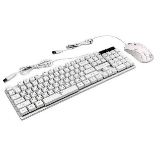 Комплект клавиатура+мышь Nakatomi KMG-2305U проводной, USB, 1600 DPI, белый
