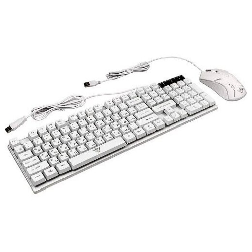Комплект клавиатура+мышь Nakatomi KMG-2305U проводной, USB, 1600 DPI, белый