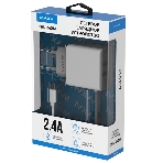 Сетевое зарядное устройство Maxvi CHL-242M 2.4A, with microUSB cable, 2хUSB-A, белый