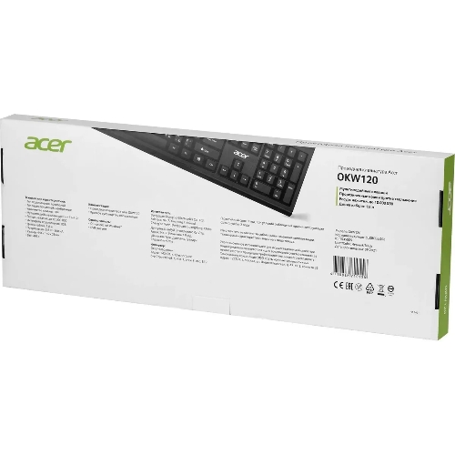 Клавиатура проводная Acer OKW120, USB, черный
