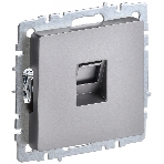 Розетка компьютерная IEK BRITE РК10-БрС RJ45 кат.5E сталь