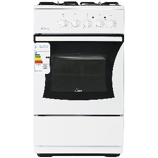 Плита комбинированная Flama RK 23-105 W белый, конфорок 4 шт, духовка 50 л, 50 см x 85 см x 60 см