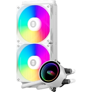 Система жидкостного охлаждения PcCooler DA240 WH ARGB Soc-AM5/AM4/1200/1700/1851 белый 4-pin Al+Cu 270W Ret (DA240-WHAWXX-GL)