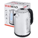 Чайник электрический Starwind SKS3210 1.7 л, 2200 Вт, серебристый (корпус: металл)