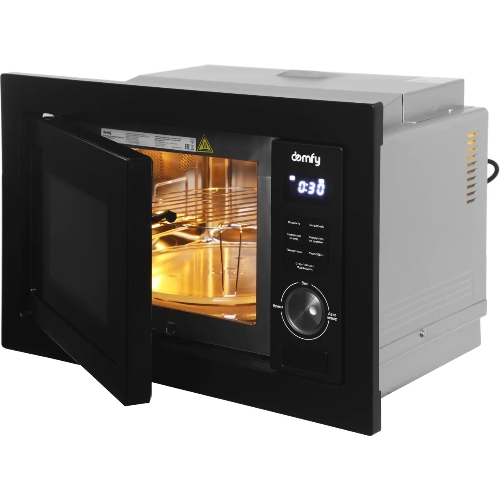 Встраиваемая микроволновая печь Domfy DM2540BW BG черный, 25 л, 900 Вт, переключатели - поворотный механизм/кнопки