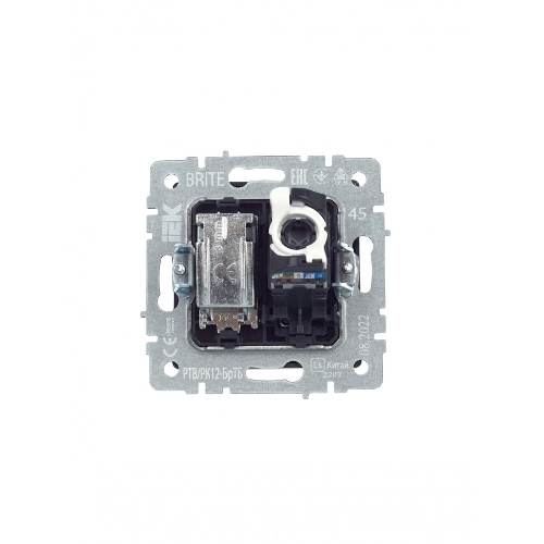 Розетка телевизионная двойная TV+RJ45 IEK BRITE РТВ/РК12-БрТБ кат.5E темная бронза