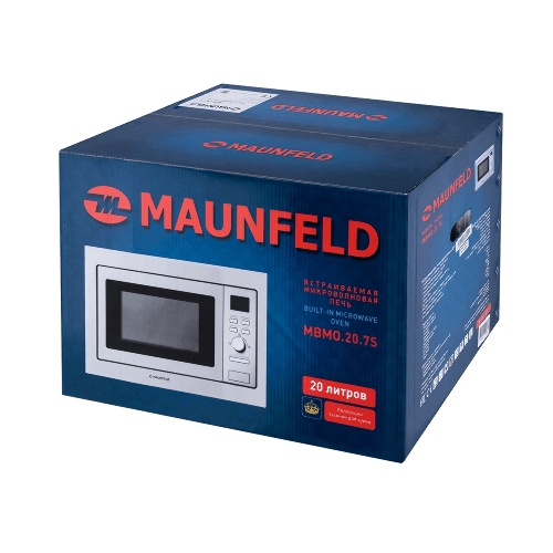Микроволновая печь встраиваемая Maunfeld MBMO.20.7S нержавеющая сталь, 20 л, 800 Вт, переключатели - поворотный механизм/кнопки