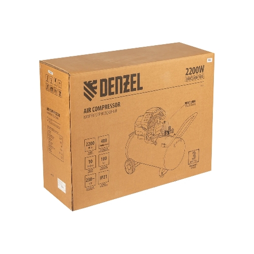 Компрессор воздушный Denzel DKV2200/100,Х-PRO (58079) 2.2 кВт, 400 л/мин, 100л