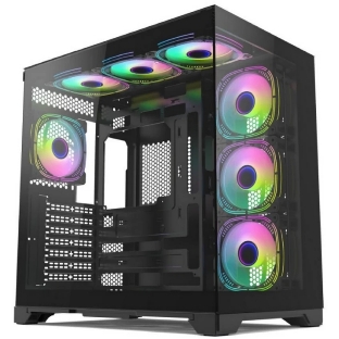 Компьютерный корпус Forza FZ-G42A Seaview TG ATX Case, black, w/o psu, Tempered glass front panel, 1x3,5