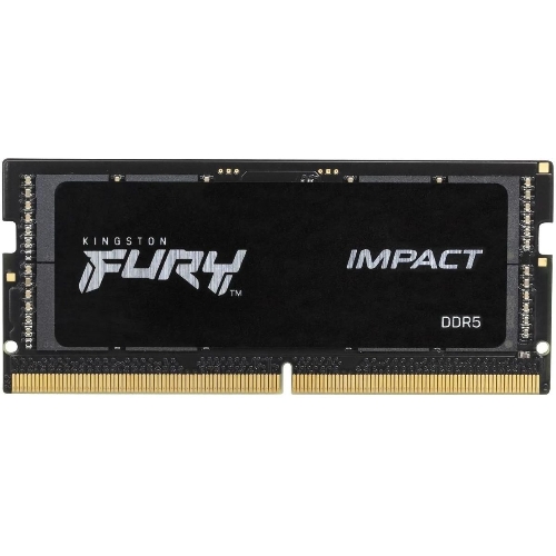 Оперативная память Kingston Fury Impact, DDR5, 16Gb (1x16Gb), 6400MHz, CL38, ECC, SO-DIMM, с радиатором, черный