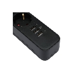 Сетевой фильтр Гарнизон 2.0 Мультипорт EPS-4-U3-B-2, 4 р, 10А, 3xUSB, 2 м, ур.защиты 2+, черный, пакет