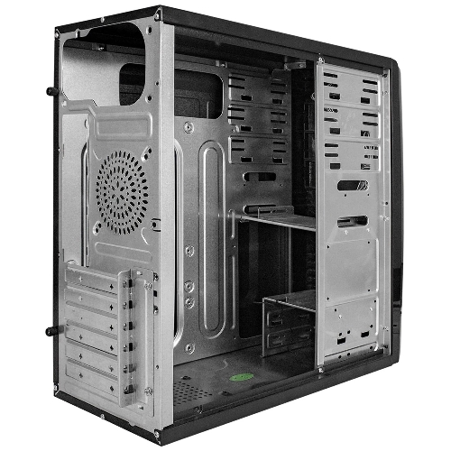 Компьютерный корпус Miditower ExeGate CP-604-UNS350 (ATX, БП UNS350 с вент. 12см, 2*USB, аудио, черный)