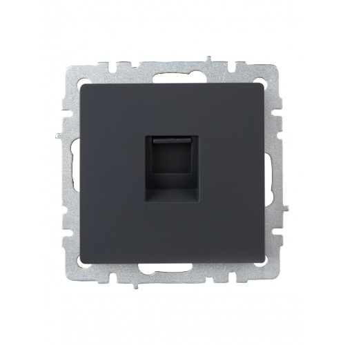 Розетка компьютерная IEK BRITE РК10-БрГ RJ45 кат.5E графит