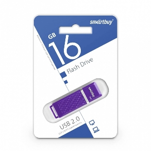 Флешка USB Smartbuy Quartz Violet (SB16 GbQZ-V), 16Gb, USB 2.0, R/W 25/15, фиолетовый