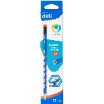 Карандаш чернографитный Deli EC016-2B U-Touch 2B, трехгранный, (12шт) ластик