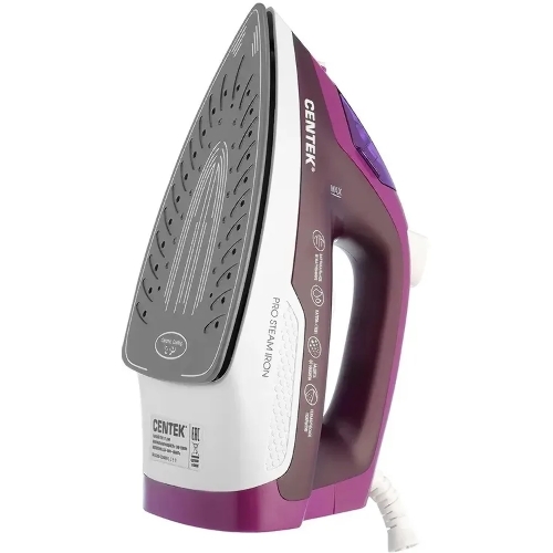 Утюг Centek CT-2348 фиолетовый, 1600 Вт, 20 г/мин, 80 г/мин, 200 мл