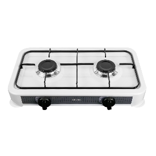 Плита настольная газовая Centek CT-1524 белый, 3.4 кВт, газ, конфорки - 2, эмаль, поворотные переключатели