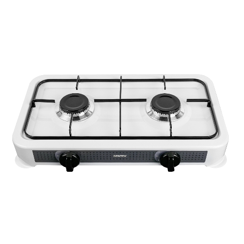 Плита настольная газовая Centek CT-1524 белый, 3.4 кВт, газ, конфорки - 2, эмаль, поворотные переключатели