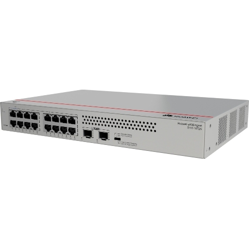 Коммутатор Huawei S110-16T2S (16*10/100/1000BASE-T ports, 2*GE SFP ports, built-in AC power, fanless)