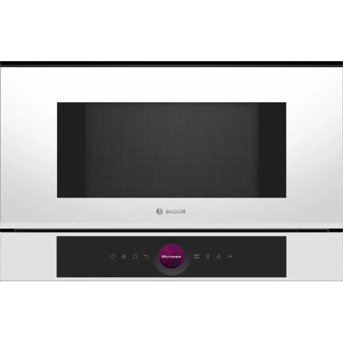 Микроволновая печь встраиваемая Bosch BFL7221W1 белый, 21 л, 900 Вт, переключатели - поворотный механизм/сенсор