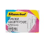 Скрепки Silwerhof 491029 металл 28мм (упаковка: 100 шт) картонная коробка