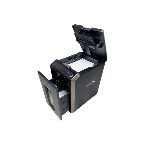 Шредер Office Kit SA200M 1,9х10 черный/серый с автоподачей (секр.P-5) фрагменты 220лист. 40лтр. скобы пл.карты