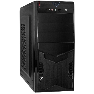 Компьютерный корпус Miditower ExeGate CP-604-UNS350 (ATX, БП UNS350 с вент. 12см, 2*USB, аудио, черный)