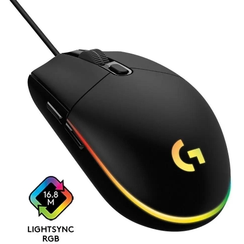 Мышь проводная Logitech G102 LIGHTSYNC черный, 8000 dpi, USB, кнопки - 6