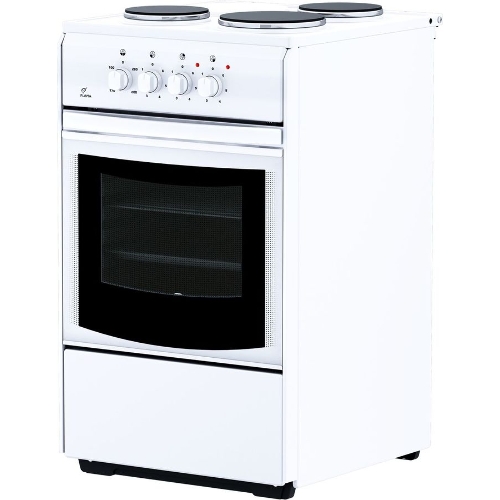 Плита электрическая Flama AE 1304 W белый, конфорок 3 шт, духовка 50 л, 50 см x 85 см x 60 см