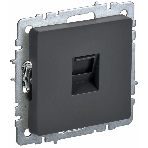 Розетка компьютерная IEK BRITE РК10-БрГ RJ45 кат.5E графит
