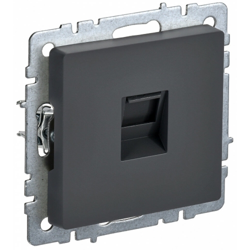 Розетка компьютерная IEK BRITE РК10-БрГ RJ45 кат.5E графит