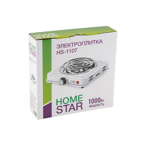 Плита настольная электрическая Homestar HS-1107, 1 конф, белый, ТЭН