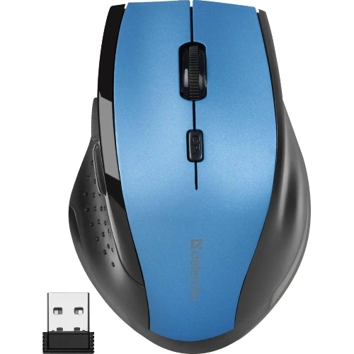 Мышь беспроводная Defender Accura MM-365 синий, 1600 dpi, радиоканал, USB, кнопки - 6