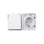 Блок ОП AtlasDesign Profi54 розетка 16А 250В с заземл. защ. шторки + 1-кл. выключатель 10А IP54 бел. SchE