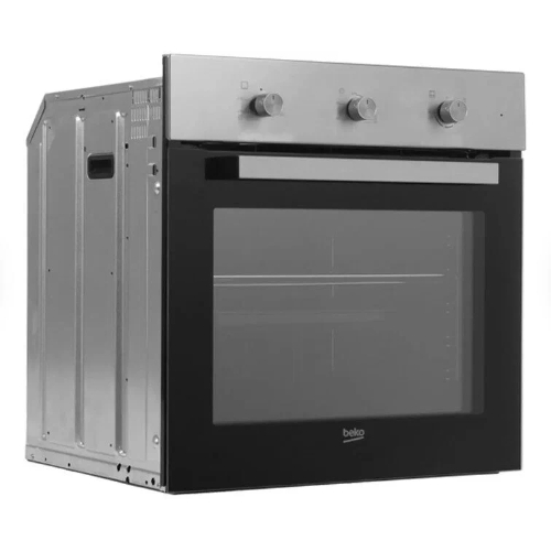 Газовый духовой шкаф Beko BBIGT21100X с откидным электрическим грилем; автоматический электроподжиг; поворотные переключатели; металлические направляющие; объем - 72л; 3 стекла дверцы; 1 решетка; 1 противень; вертел. Цвет нержавеющая сталь; Материал панели управления Металл	нержавеющая сталь