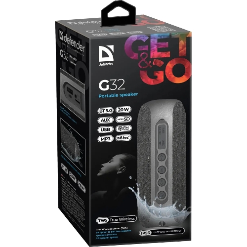 Акустическая система Defender G32 2.0 черный 2х10 Вт