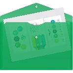 Конверт на кнопке Silwerhof Eco A4 пластик 0.12мм зеленый