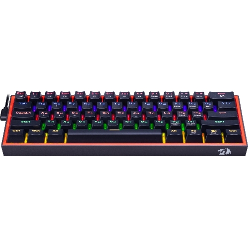 Клавиатура Redragon Fizz проводная, USB Type-A, чёрный/красный
