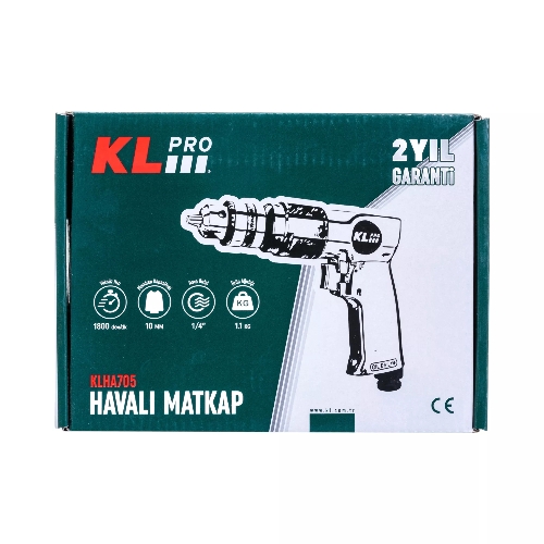 Профессиональная пневмодрель Klpro KLHA705 (1800 об/мин, 10мм, 1/4