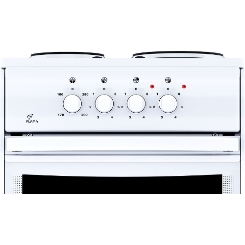 Плита электрическая Flama AE 1304 W белый, конфорок 3 шт, духовка 50 л, 50 см x 85 см x 60 см