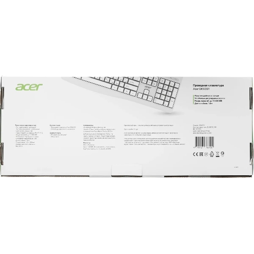 Клавиатура проводная Acer OKW301 (ZL.KBDCC.01B), USB, белый