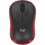 Мышь беспроводная Logitech M185, красный, 1000 dpi, радиоканал, USB, кнопки - 3