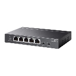 Коммутатор настольный TP-Link TL-SG1005P-PD с 5 гиг. портами (1 порт с входящим PoE++, 4 порта с исходящим PoE+), бюджет PoE: 9, 21, 47 или 66 Вт (зависит от используемого стандарта входящего PoE)