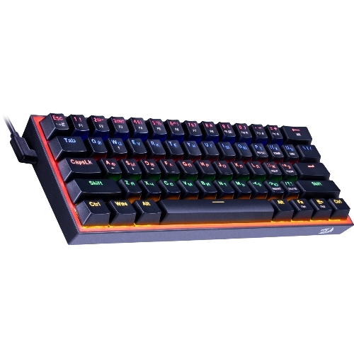 Клавиатура Redragon Fizz проводная, USB Type-A, чёрный/красный