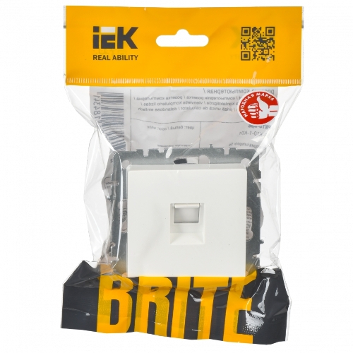 Розетка компьютерная IEK BRITE РК11-БрБ RJ45 кат.6 белый