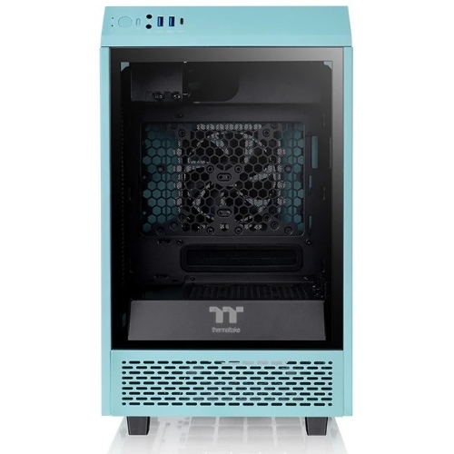 Компьютерный корпус Thermaltake The Tower 100 Turquoise черный без БП miniITX 1x120мм 3x140мм 2xUSB 3.0 audio bott PSU